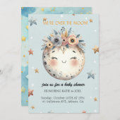 Invitation Baby shower à thème céleste (Devant / Derrière)