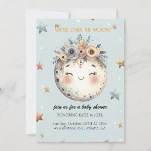 Invitation Baby shower à thème céleste