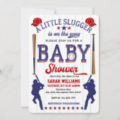 Invitation Baby shower À Thème De Baseball, Bébé Garçon Douch (Devant)