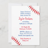 Invitation Baby shower à thème de baseball et de chiens (Dos)