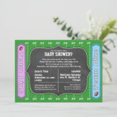 Invitation Baby shower à thème de football lunaire (Debout devant)