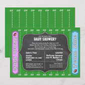 Invitation Baby shower à thème de football lunaire (Devant / Derrière)