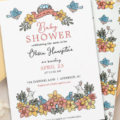 Invitation Baby shower à thème de Pâques pour les filles