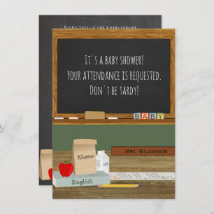 Invitation Baby shower à thème des enseignants de l'école
