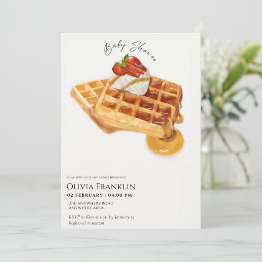 Invitation Baby shower à thème Dessert (Debout devant)