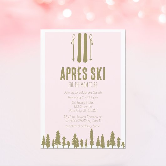 Invitation Baby shower à thème d'hiver de ski Apres