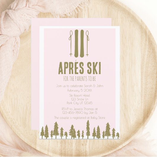 Invitation Baby shower à thème d'hiver de ski Apres