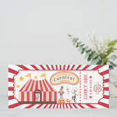 Invitation Baby shower à thème du carnaval rétro (Debout devant)