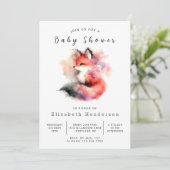 Invitation Baby shower à thème forestier tendance Fox (Debout devant)