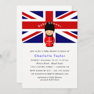 Invitation Baby shower à thème Londres Union Jack