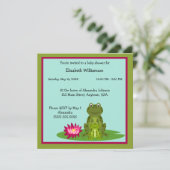 Invitation Baby shower à thème Maman et bébé Grenouille (Debout devant)