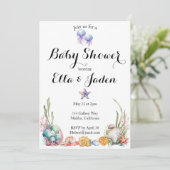 Invitation Baby shower à thème océanique (Debout devant)