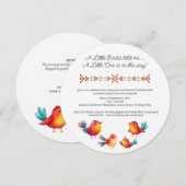 Invitation Baby shower À Thème Oiseau Mignonne Aquarelle (Devant / Derrière)