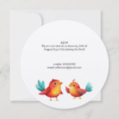 Invitation Baby shower À Thème Oiseau Mignonne Aquarelle (Dos)