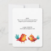 Invitation Baby shower À Thème Oiseau Mignonne Aquarelle (Dos)