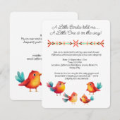 Invitation Baby shower À Thème Oiseau Mignonne Aquarelle (Devant / Derrière)