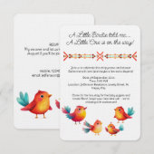 Invitation Baby shower À Thème Oiseau Mignonne Aquarelle (Devant / Derrière)