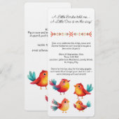 Invitation Baby shower À Thème Oiseau Mignonne Aquarelle (Devant / Derrière)