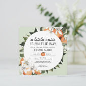 Invitation Baby shower À Thème Orange (Debout devant)