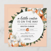 Invitation Baby shower À Thème Orange (Devant / Derrière)