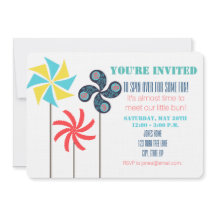 Invitation Baby shower à thème Pinwheel