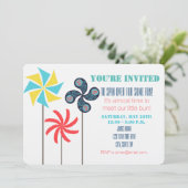 Invitation Baby shower à thème Pinwheel (Debout devant)