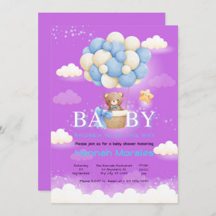 Invitation Baby shower à thème pour bébé ours