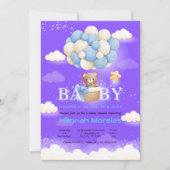 Invitation Baby shower à thème pour bébé ours (Devant)