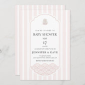 Invitation Baby shower à thème rose moderne (Devant / Derrière)