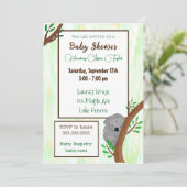 Invitation Baby shower à thème Sleepy Koala (Debout devant)
