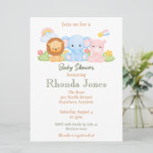 Invitation Baby shower à thème tendance Jungle (Debout devant)