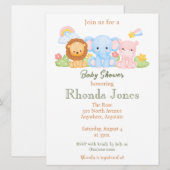 Invitation Baby shower à thème tendance Jungle (Devant / Derrière)