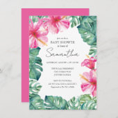 Invitation Baby shower à thème Tropical Luau (Devant / Derrière)