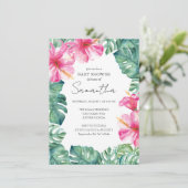 Invitation Baby shower à thème Tropical Luau (Debout devant)