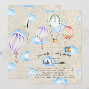 Invitation Baby shower à thème Voyage