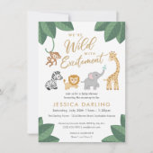 Invitation Baby shower à thème Wild with Excitative Jungle (Devant)