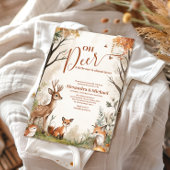 Invitation Baby shower à thème Woodland Oh Deer