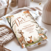 Invitation Baby shower à thème Woodland Oh Deer