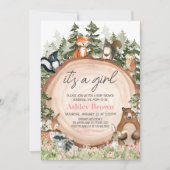 Invitation Baby shower à tranche de bois (Devant)