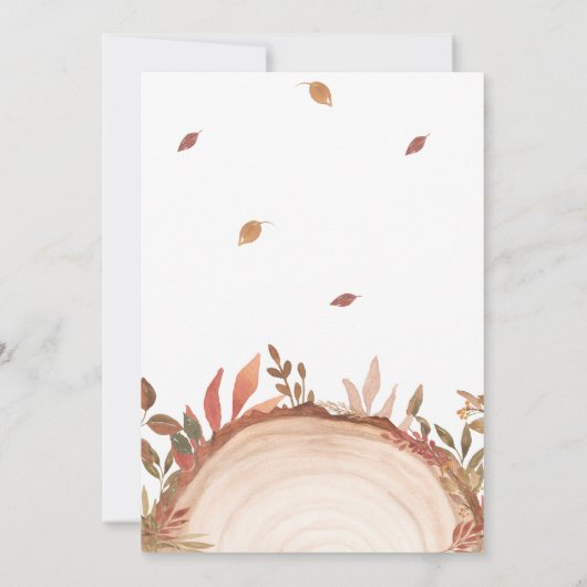 Invitation Baby shower à tranches de bois d'automne (Dos)