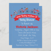 Invitation Baby shower à vélo (Devant / Derrière)