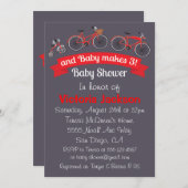 Invitation Baby shower à vélo (Devant / Derrière)