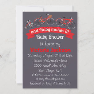 Invitation Baby shower à vélo