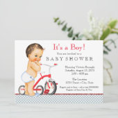 Invitation Baby shower à vélo (Debout devant)