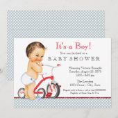 Invitation Baby shower à vélo (Devant / Derrière)