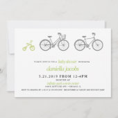 Invitation Baby shower à vélo vert (Devant)