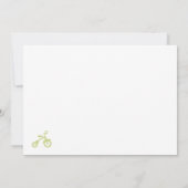 Invitation Baby shower à vélo vert (Dos)