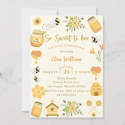 Invitation Baby shower Abee Si Douce À Être (Devant)