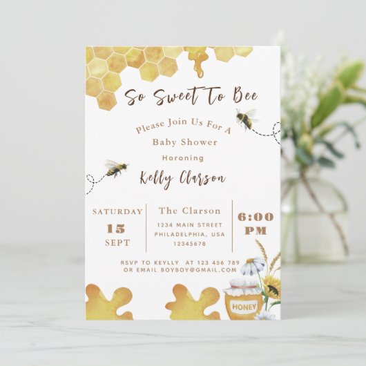 Invitation Baby shower Abee Si Douce À Être (Debout devant)