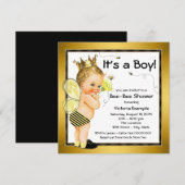 Invitation Baby Shower Abeille (Devant / Derrière)